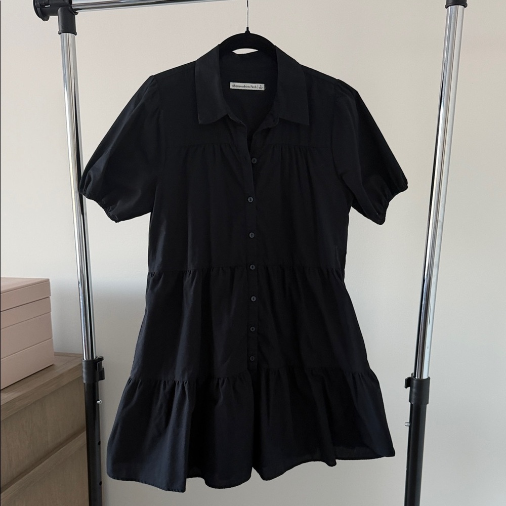 Abercrombie & Fitch Black Button-Up Dress